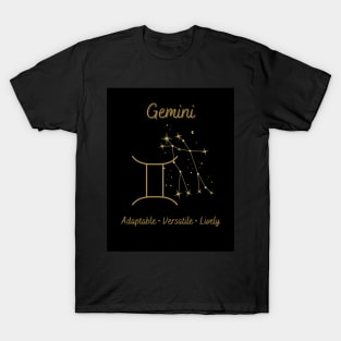 Astrology Collection - Gemini (Symbol & Constellation) T-Shirt